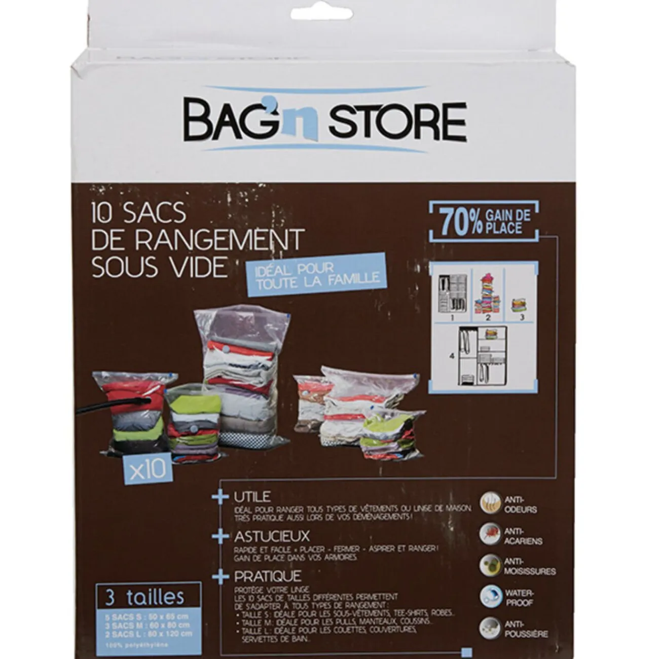 Gifi Rangement|Sac de rangement sous vide x10