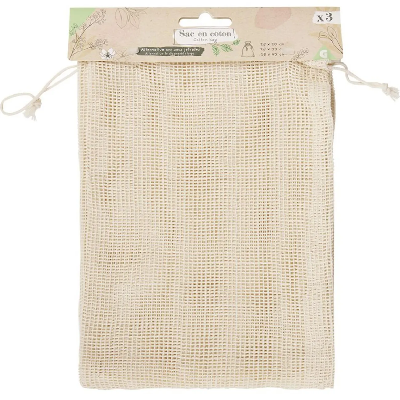 Gifi Sac en coton blanc x3