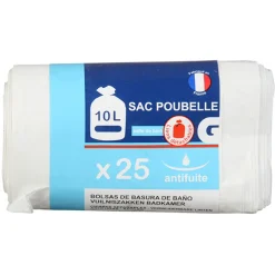 Gifi Nettoyage Et Entretien|Sac poubelle salle de bain lien détachable 10 L x25
