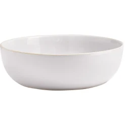 Gifi Saladier en faïence gris avec liseré crème