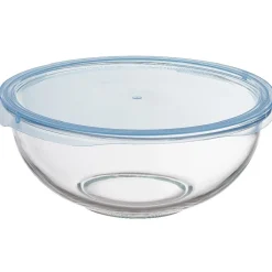 Gifi Saladier en verre avec couvercle x 2