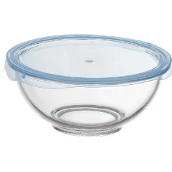 Gifi Saladier en verre avec couvercle x 2