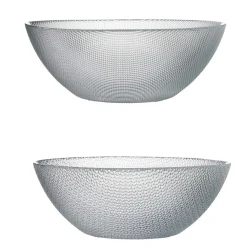 Gifi Saladier en verre design relief transparent x2