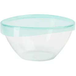 Gifi Saladier en verre Luminarc Keep'n Bowl couvercle vert Ø28cm