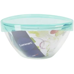 Gifi Saladier en verre Luminarc Keep'n Bowl couvercle vert Ø28cm