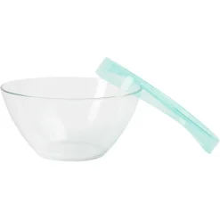 Gifi Saladier en verre Luminarc Keep'n Bowl couvercle vert Ø28cm