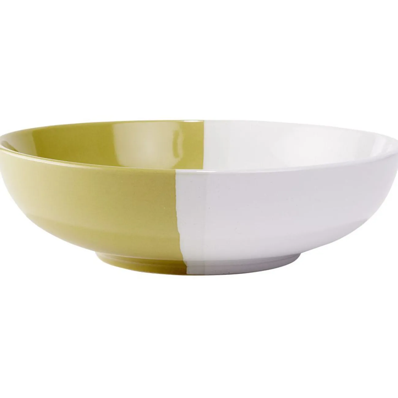 Gifi Saladier faïence bicolore vert et blanc Ø24xH6,4cm