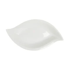 Gifi Saladier forme feuille porcelaine uni blanc