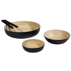 Gifi Saladier noir en bambou forme ronde