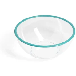 Gifi Saladier plastique transparent bordure colorée Ø28xH12cm - 3 coloris