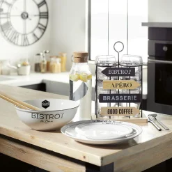 Gifi Saladier porcelaine blanc Bistrot de Paris