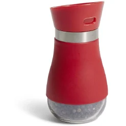 Gifi Salière et poivrière 130ml verre et plastique rouge
