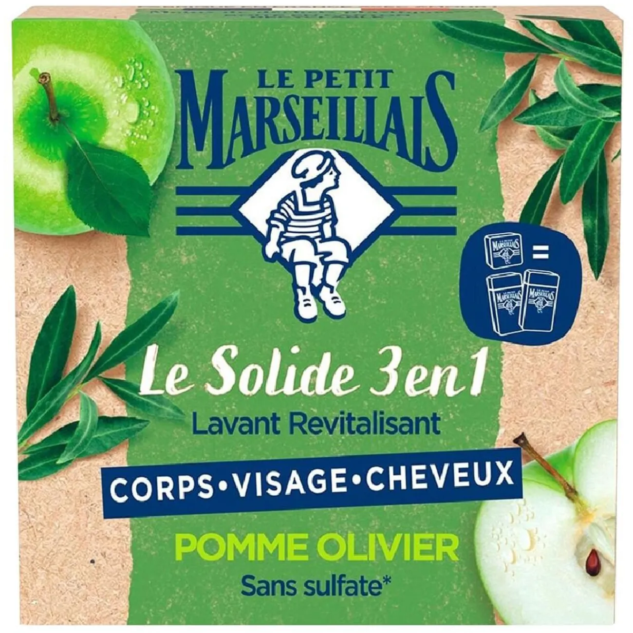 Gifi Bien-Être^Savon solide 3-en-1 Le Petit Marseillais pomme olivier