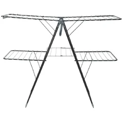 Gifi Entretien Du Linge|Séchoir horizontal 2 niveaux avec pochette 32 m gris et noir