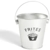 Gifi Seau à frites avec anse étain et inox gris Ø10,5xH7,5cm