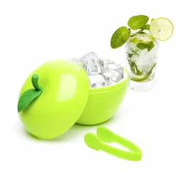 Gifi Seau à glacons forme pomme verte avec pince