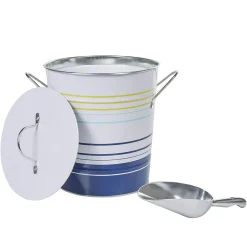 Gifi Seau à glaçons blanc rayure bleu jaune