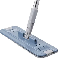 Gifi Nettoyage Et Entretien|Seau essoreur avec balai plat pliable gris et bleu 8 L