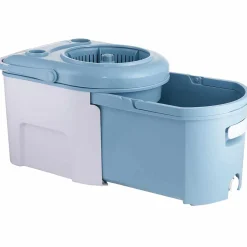 Gifi Nettoyage Et Entretien|Seau essoreur rétractable avec balai bleu gris et blanc