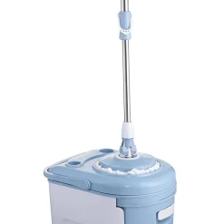 Gifi Nettoyage Et Entretien|Seau essoreur rétractable avec balai bleu gris et blanc