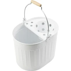 Gifi Nettoyage Et Entretien|Seau essoreur vintage métal et bois anti corrosion 14L