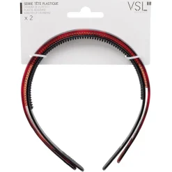 Gifi Beauté^Serre tête plastique noir et marron x2