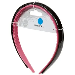Gifi Beauté^Serre tête plastique x2 noir et rose