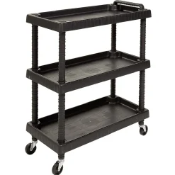 Gifi Aménagement Atelier^Servante à roulettes résine étagère ajustable noir