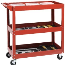 Gifi Aménagement Atelier^Servante d'atelier chariot 3 niveaux rouge