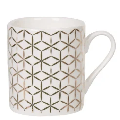 Gifi Service à café faïence blanc rose or 6 personnes