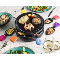 Gifi Service à raclette grill caquelon multicolore 6 personnes
