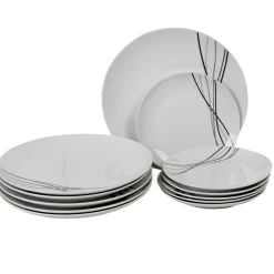 Gifi Service à vaisselle 12 pièces porcelaine blanche