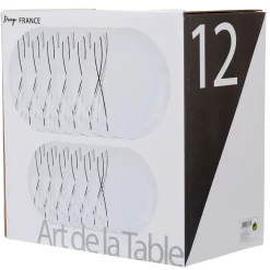 Gifi Service à vaisselle 12 pièces porcelaine blanche