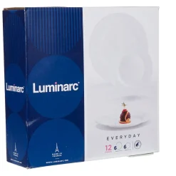 Gifi Service à vaisselle 12 pièces verre blanche