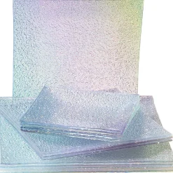 Gifi Service à vaisselle effet martelé bleu vert 12 pièces