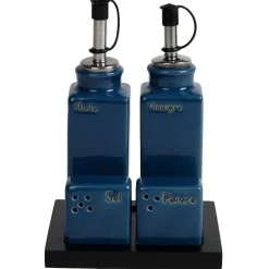 Gifi Service condiment en céramique + support