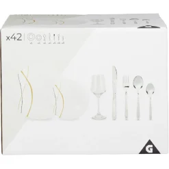Gifi Service de table motif doré argenté pour 6 personnes