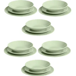 Gifi Service vaisselle 18 pièces céramique vert