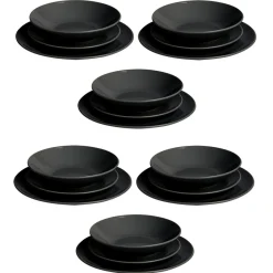 Gifi Service vaisselle 18 pièces céramique noir
