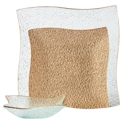 Gifi Service vaisselle doré transparent 18 pièces