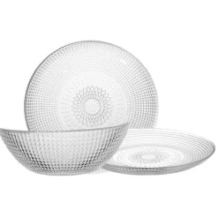 Gifi Service vaisselle en verre transparent