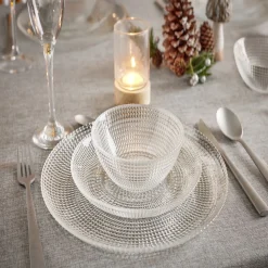 Gifi Service vaisselle en verre transparent
