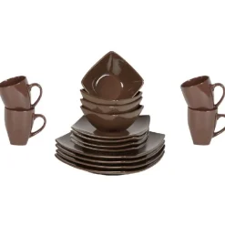 Gifi Service vaisselle marron 16 pièces