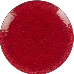 Gifi Service vaisselle rond en verre rouge transparent 18 pièces