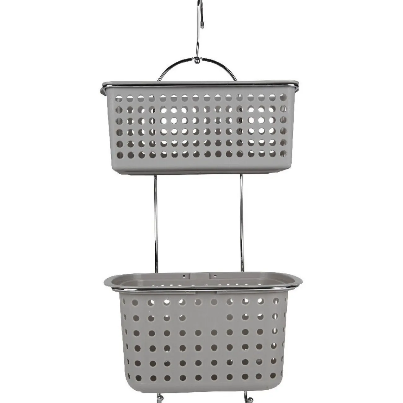 Gifi Equipement Douche^Serviteur de douche à 2 panières grises