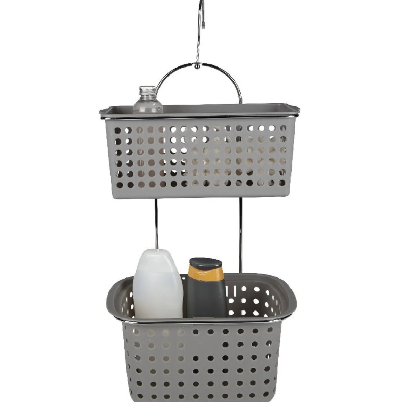 Gifi Equipement Douche^Serviteur de douche à 2 panières grises