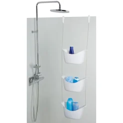 Gifi Equipement Douche^Serviteur de douche blanc 3 bacs