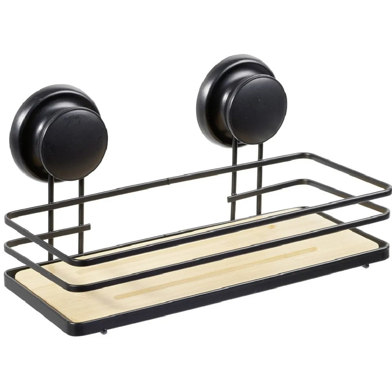 Gifi Equipement Douche^Serviteur de douche métal noir bambou