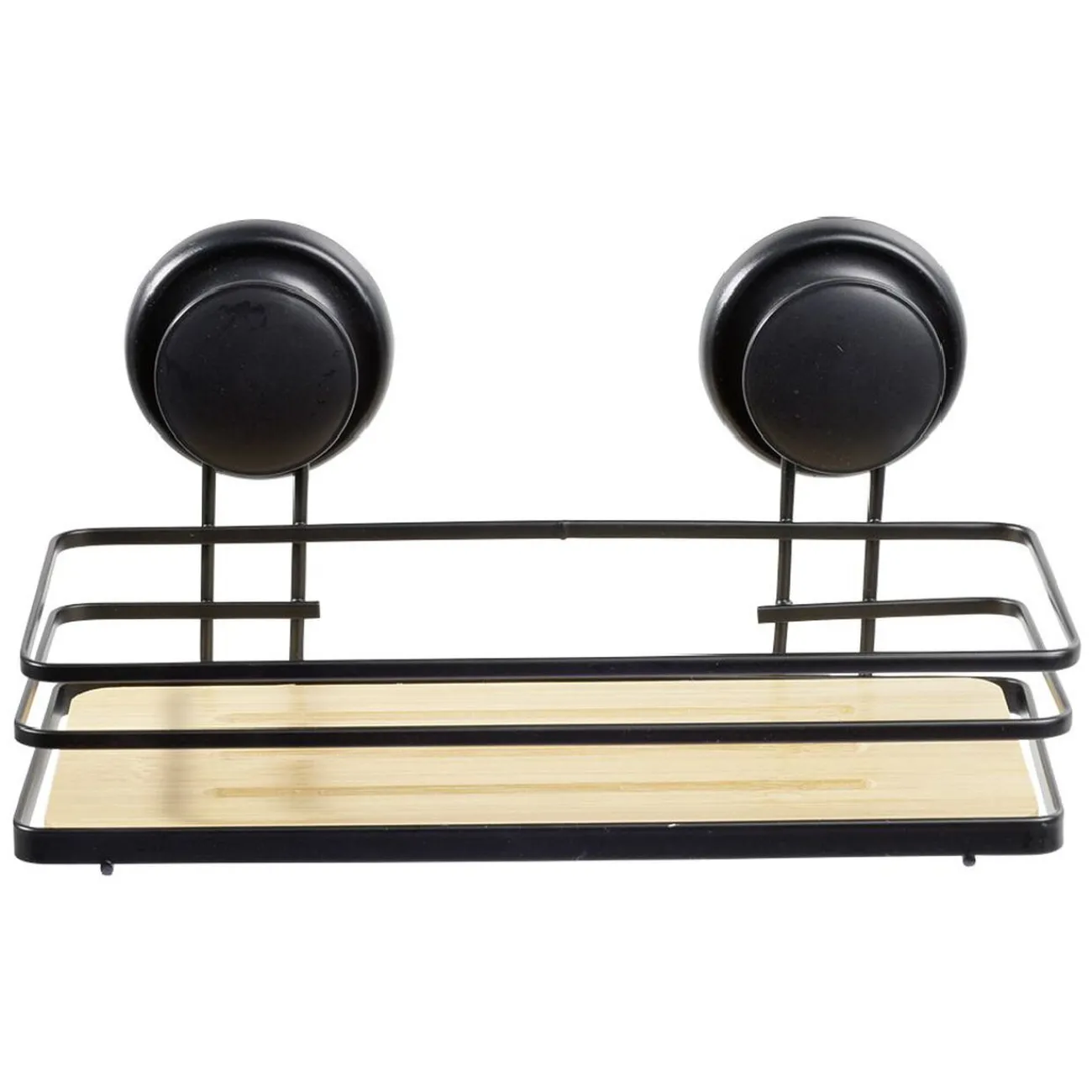 Gifi Equipement Douche^Serviteur de douche métal noir bambou