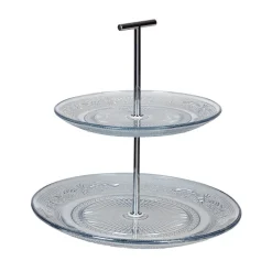 Gifi Serviteur double étage en verre